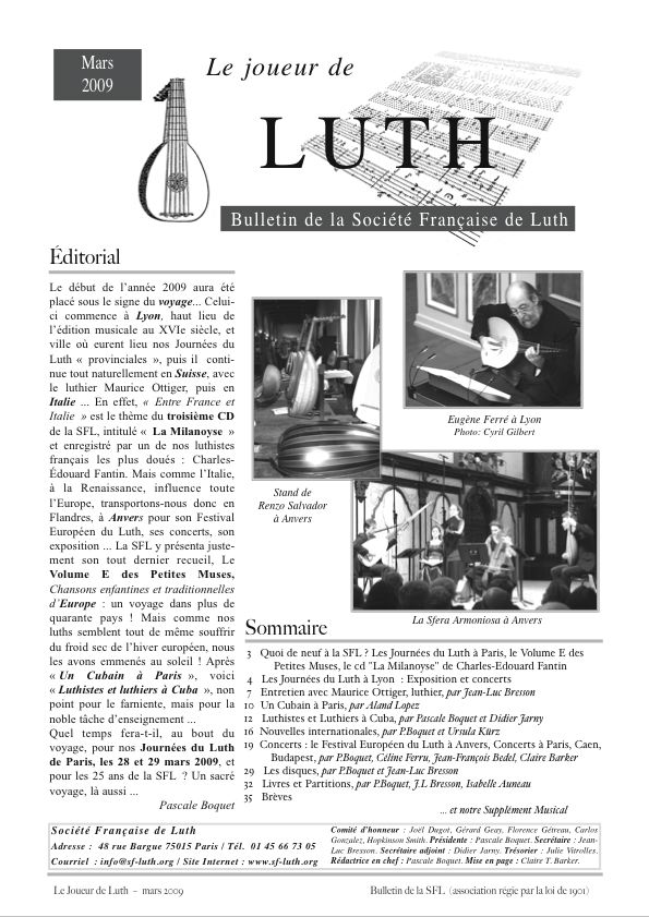 Bulletin Mars 2009 .jpg - Le Joueur de Luth : Mars 2009